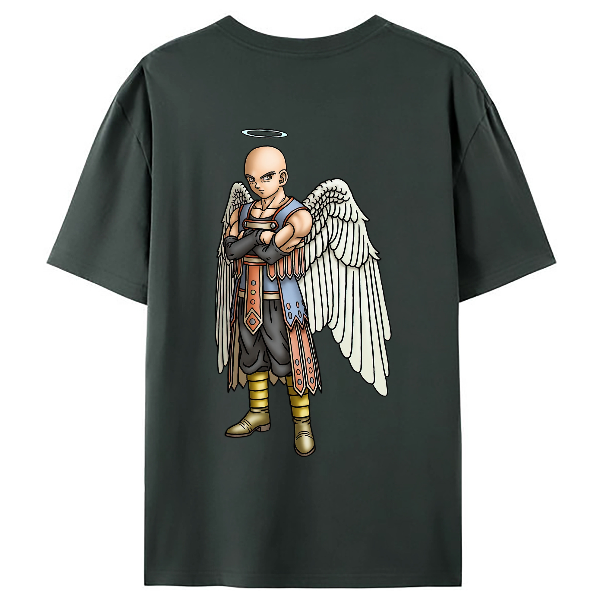 （画像用） ドラゴンクエスト Doragon Kuesuto Dragon Quest 綿100％ メンズ半袖Tシャツ（バックプリント） 通気性